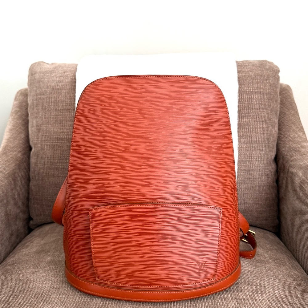 Authentic Louis Vuitton Epi Gobelin Backpack M52293 brown Epi leather